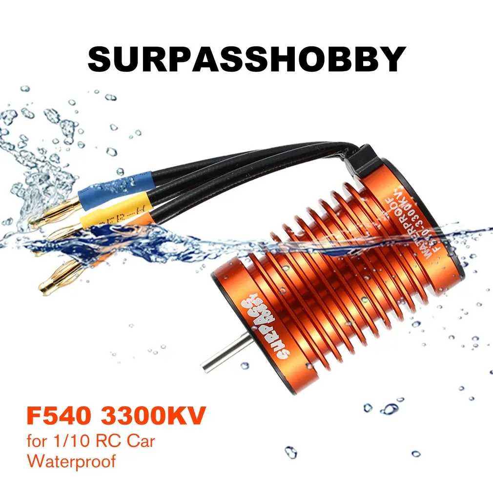 

SURPASSHOBBY F540 3650 4370/3300KV Brushless Sensorless Motor with 45A 60A ESC Combo Set for 1/10 RC Car Truck Part Accessories