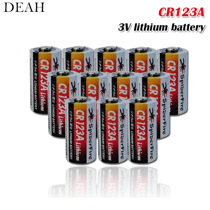 12pcs Lithium battery CR123 CR 123A CR17345 16340 cr123a 3v Non rechargeable Batteries for