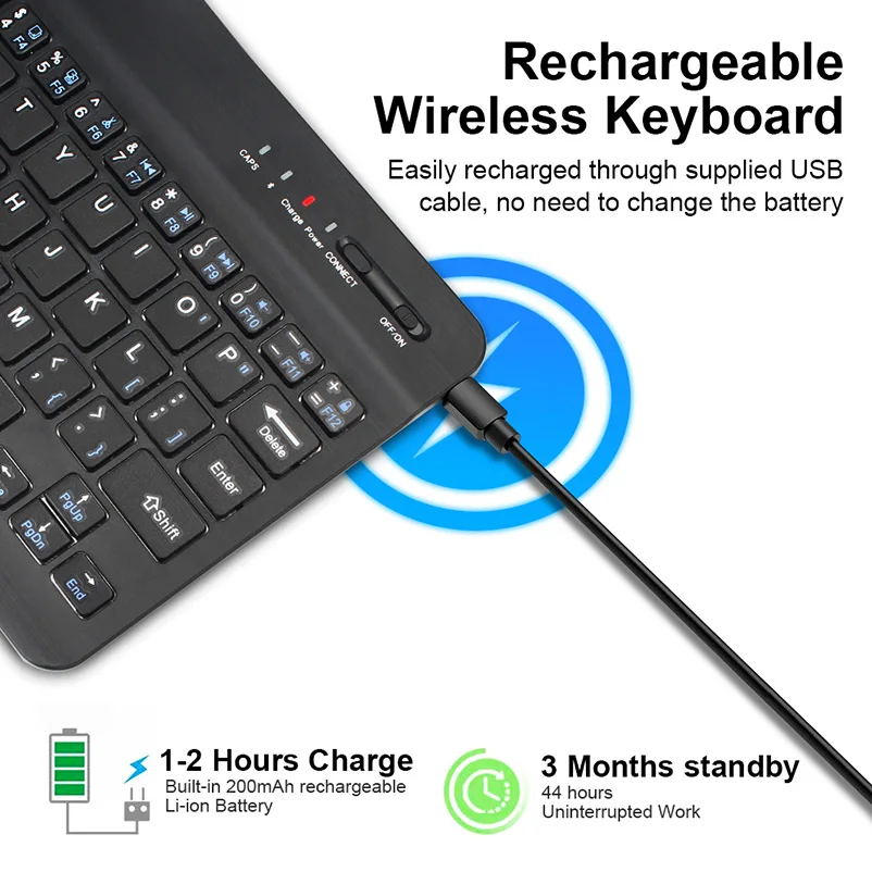 Goedkoop Mini Draadloze toetsenbord Bluetooth toetsenbord voor Tablet iPad Telefoon Rubber keycaps Oplaadbare toetsenbord voor Android ios Windows