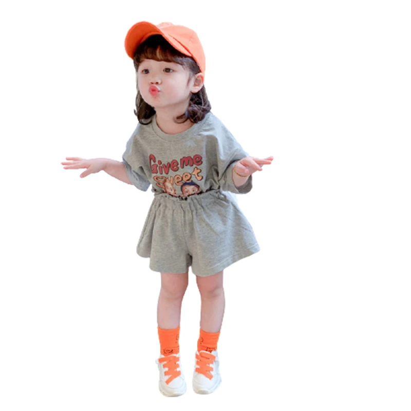 Girls sport Suit Summer Letter Print Shorts 2pcs For Girls Toddler Baby Girl Clothes Children Clothing Set Kids Outfit T-shirt