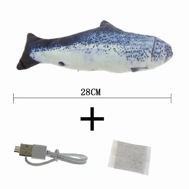 Cat USB Charger Toy Fish Electric Charging Simulation Fish Catnip Cat Pet Chew Bite Interactive Cat Toys Chewing Playing Supplie 