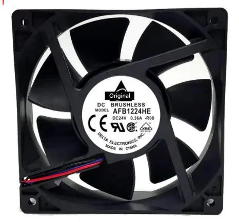 

Original 100% working AFB1224HE 24V 0.36A 12cm 12038 large air frequency converter cooling fan 148.34CFM 3500RPM