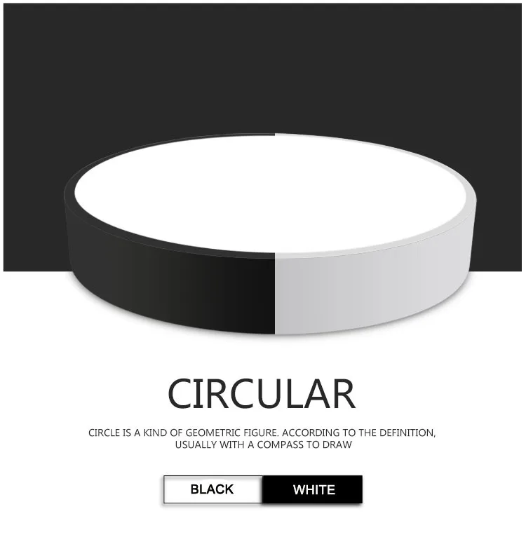

Modern Led Acrylic ceiling lights Round White/Black Color 18W/24W/36W/48W for kitchen living room bedroom home Light Fixture