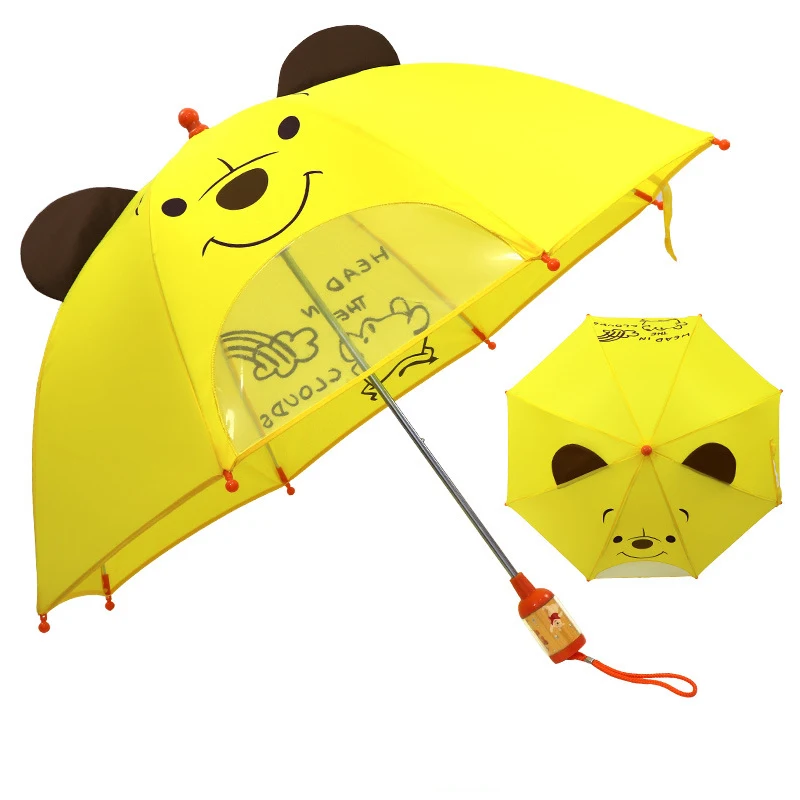 Милый мультяшный детский зонтик, креативный, с длинной ручкой, 3D, для моделирования ушей, детский зонтик для мальчиков и девочек, Полуавтоматический зонт - Цвет: Mickey3