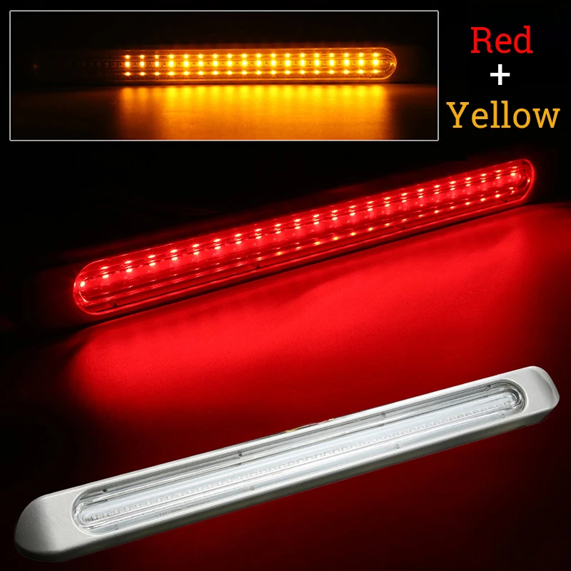 47LED 1" красный+ желтый светильник, стоп-сигнал, 3-й тормозной светильник для прицепа грузовика, улучшающий видимость в ночное время