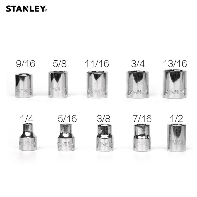 Stanley 1 Pcs 6PT 3 8 Square Drive Sockets Inch Sizes 1 4 5 16 3 8 7 16 stanley-1-pcs-6pt-3-8-square-drive-sockets-inch-sizes-1-4-5-16-3-8-7-16