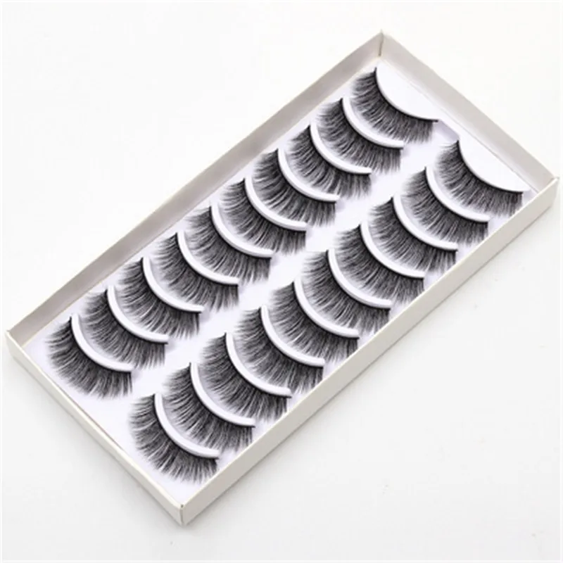 

10pairs Eyelashes 3D Multilayer Lashes Natural long Cross False Eyelashes Handmade Reusable Eyelashes Extension for Makeup