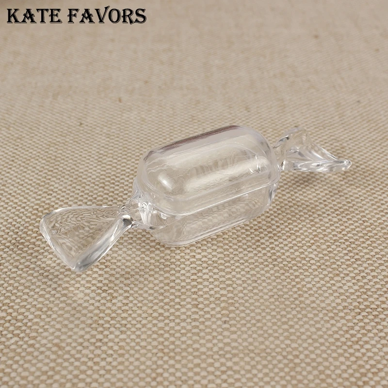 

High Quality New Arrival 12Pcs/lot Transparent Clear Plastic Sweet Shaped Candy Boxes Case Storage Container