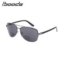 IBOODE полуоправы солнцезащитные очки с диоптриями для женщин и мужчин пилот пресбиопические очки женские мужские металлические полуоправы очки для дальнозоркости