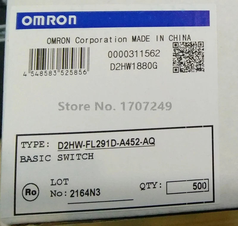 5 шт. Omron D2HW-FL291D-A452-AQ водонепроницаемый пылезащитный микропереключатель вертикальный небольшой предельный ход переключатель