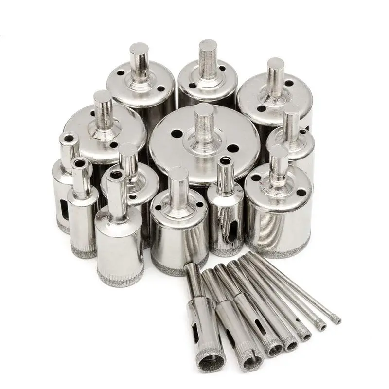 20 Pieces Diamond Holesaw Drill Bit Set For Glass, Tile, Jewelry Diy, Extractor Remover Tools Hole Saws Set Kit For Glass, Porce