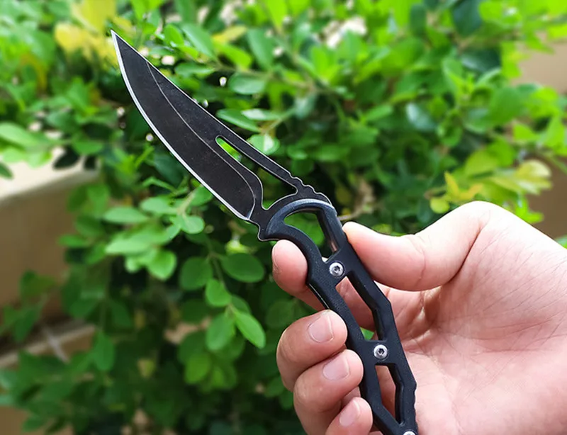 HS инструменты небольшой Тактический охотничий нож на открытом воздухе кемпинг выживания ножи мульти скальпель резной обороны Карманный ключ прямой нож - Цвет: Black