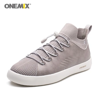 

ONEMIX 2020 Men Skateboard Shoes High-Elastic ONE-PIECE Shoes Tongue Lightweight Sneakers Leather Shoes Multi-function Shoes