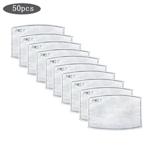 50 шт в наборе, 5 Слои маска фильтр однократного применения фильтра с активированным углем для крепления Маска Анти-пыль PM2.5 фильтр, способный преодолевать Броды для взрослых Рот-муфельная печь