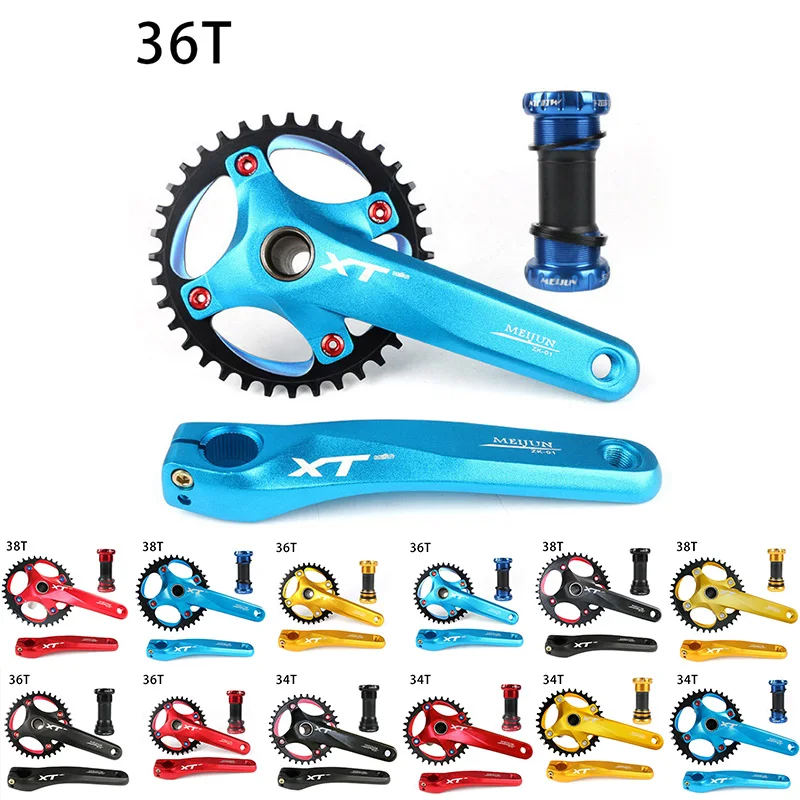 MEIJUN MTB велосипед горный велосипед цепь 34 T-38 T W/Нижний Кронштейн Cranks набор