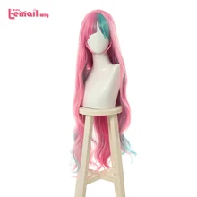 L-email парик Virtual YouTuber Пинки поп Хепберн Косплей парики розовый цвет смесь синий парик с длинными кудрявыми волосами термостойкие синтетические волосы Perucas