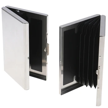 

1PCS Stainless Steel Credit Card Holder Men Slim Anti Protect Travel ID Cardholder Women Wallet Metal Case
