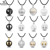 Eudora Baby hands footprint Chime Ball Pendant Necklace Pregnant Ball Angel Caller Pendant For Women MOM Best Gift 1