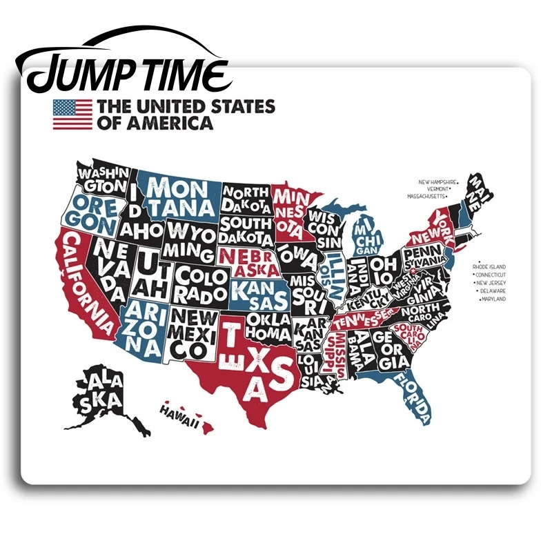 

Jump Time for United States America Map Vinyl Stickers Sticker Laptop Gift Truck Window Bumper Decal Waterproof Accessories
