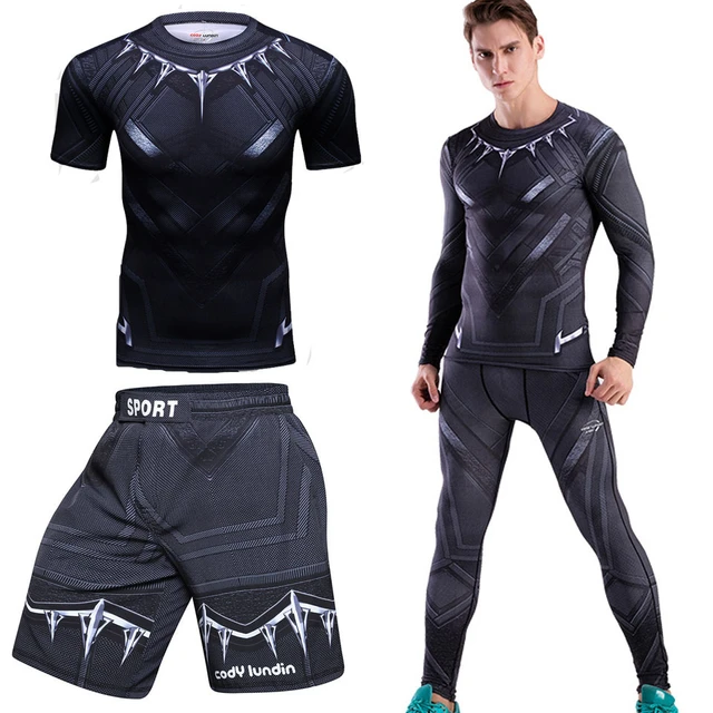 MMA Bjj Boxing Jersey Sports T Shirt +Pants Sets Men Rashguard Jiu