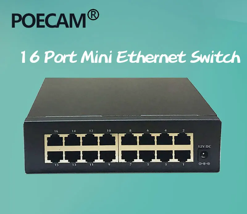 16 порты и разъёмы мини Ethernet сетевой концентратор переключатель применение завод компании Totel поделиться компьютер планшеты PC сталь случае