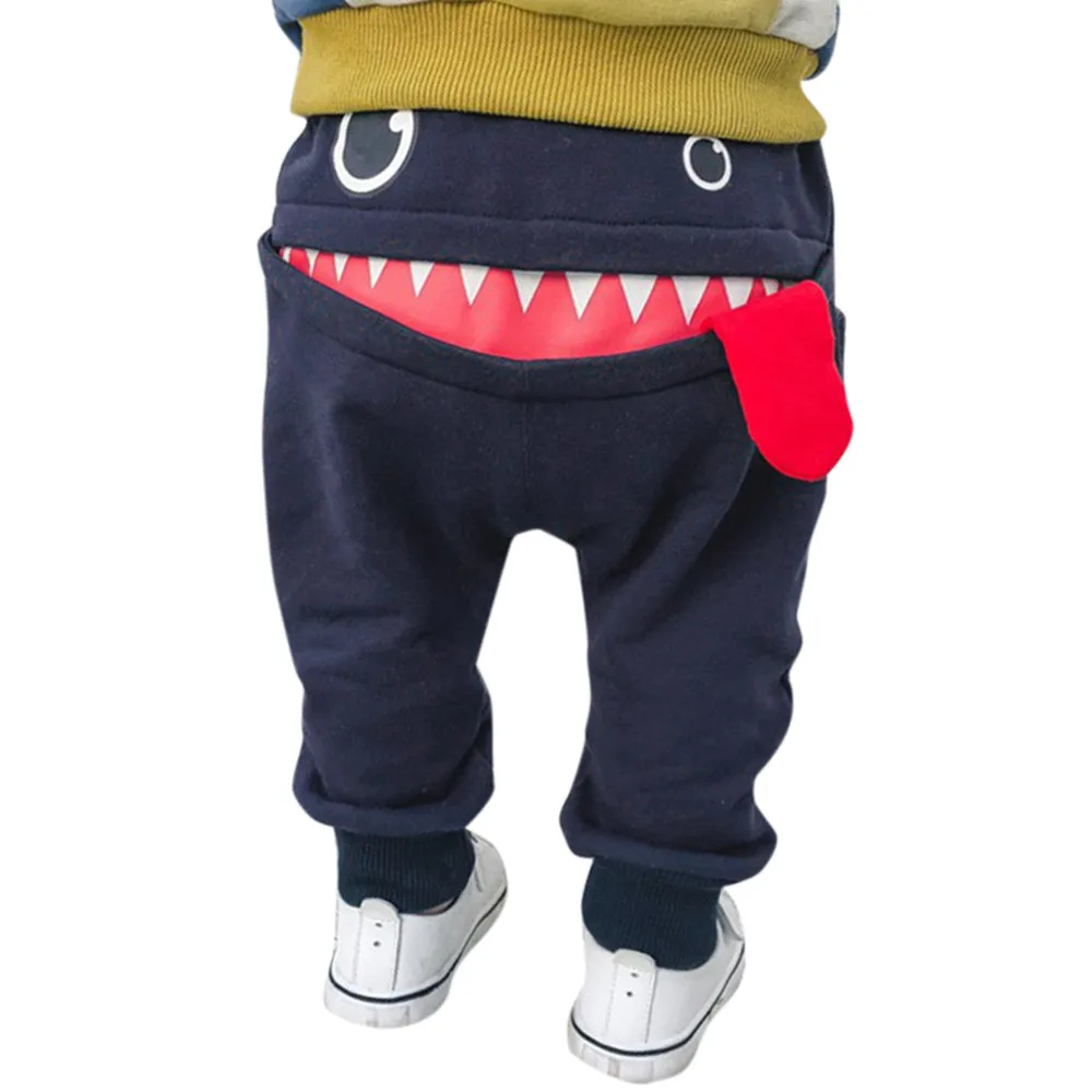 Милые детские штаны-шаровары с рисунком акулы для маленьких мальчиков и девочек, штаны, штаны - Color: Navy