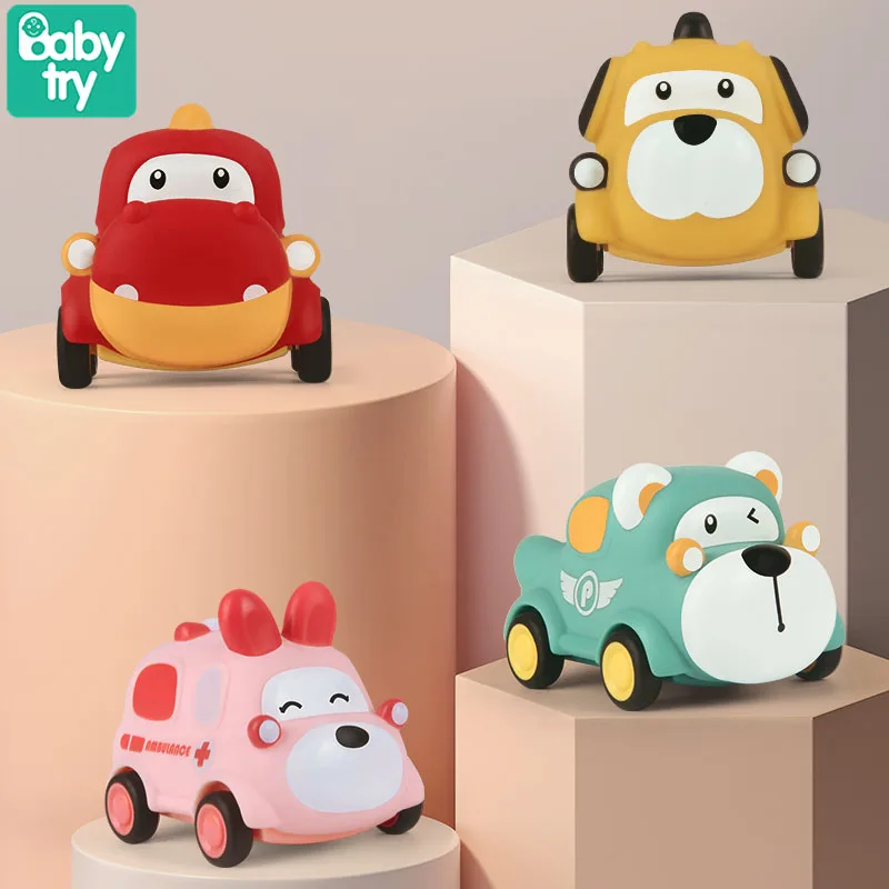 Juguetes Montessori para bebé, coche extraíble de dibujos animados de un año, vehículo de animales, Juguetes educativos suaves para bebé, regalo de Navidad