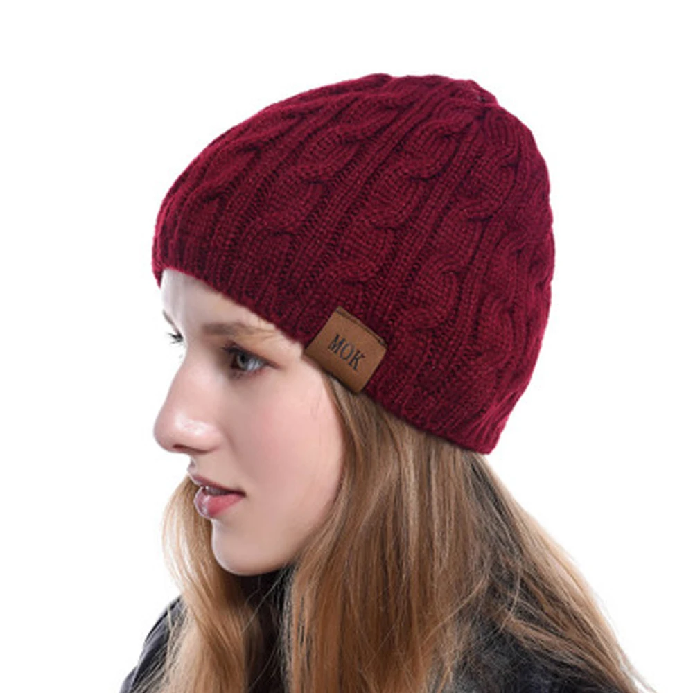 Autumn Winter Thick Twist Thread Knitted Hat Women Men Unisex Casual Fashion Solid Color Beanies Hip-hop Cap Female | Аксессуары для