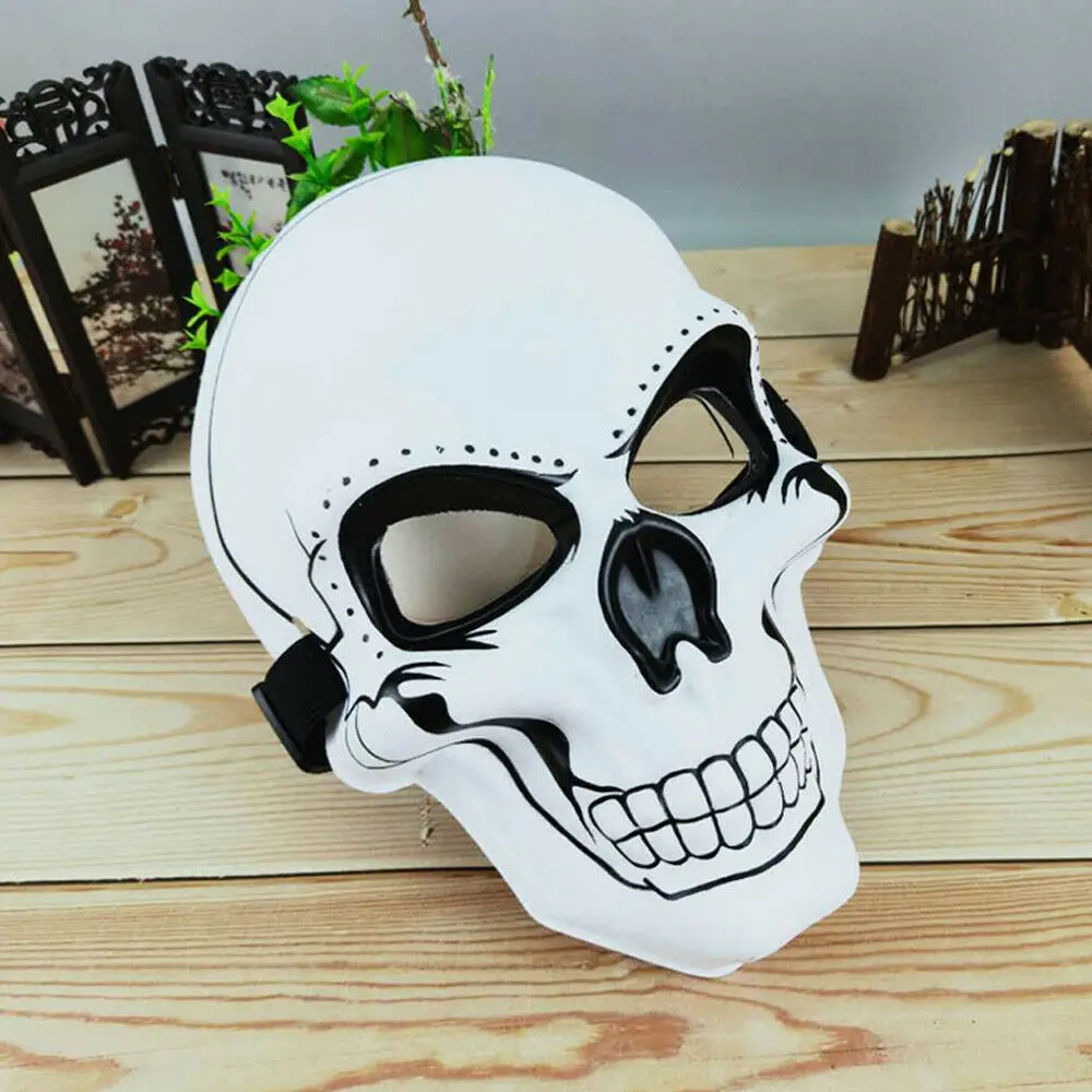 GH New Halloween Mask Skull Skeleton Mask Full Face for Cosplay Masquerade Party Masks - Цвет: C