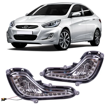 

Car External Light headlights For Hyundai Accent Solaris Verna 2010-2013 Daytime Running Light Fogs For Solaris Signal DRL Xenon