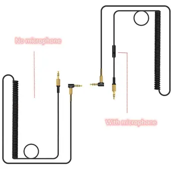 

Replacement Spring Audio Cable Cord Line for Marshall Major II 2 Monitor Bluetooth Headphones without Microphone with Single But