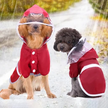 

Waterproof small Dog Raincoat Reflective Large Dog Clothes Outdoor Coat Rain Jacket Pet Puppy Big dog poncho Breathable mesh