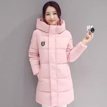 Высокое качество модное пуховое пальто женские зимние длинные секции с капюшоном парки Толстая теплая хлопковая тонкая куртка зимнее пальто