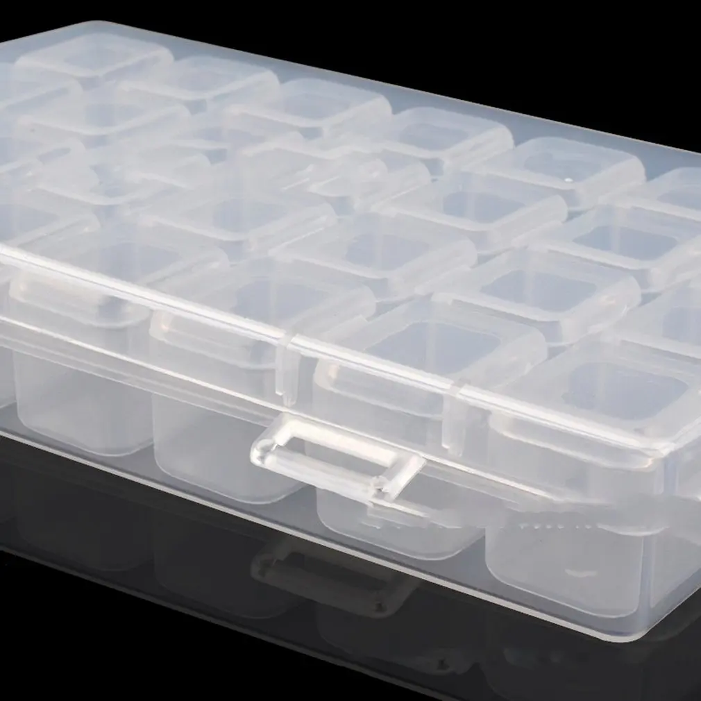 12/28 сетчатый отсек прозрачная коробка для лекарств упаковка ювелирных изделий Пластиковая съемная коробка для дизайна ногтей ящик для инструментов