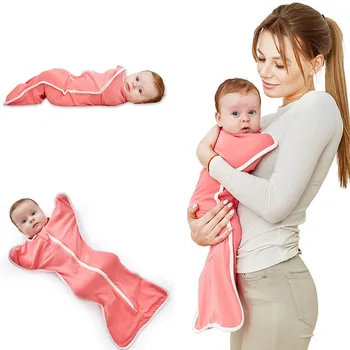

Baby Swaddle Muslin hold quilt Swaddling Cute Newborn Infant Baby Sleeping Bags Zipper Wrap Comfortable Cotton Sleeping clothes
