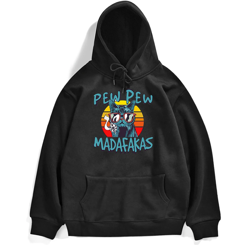 

Hooded Pew Madafakas Autumn Hoodies Fashion Cat Cartoon Print Men Pullovers Printed Hip Hop Tracksuit Funny Warm Man Sweatshirts