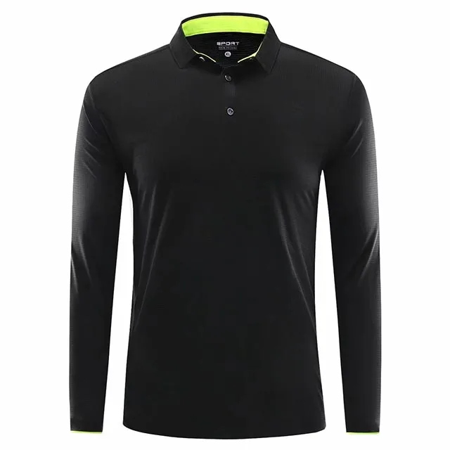Футболки для гольфа для мужчин/женщин pol o, дышащие футболки, футболки для бега, облегающие топы, футболки для спорта, фитнеса, спортзала, гольфа, тенниса, футболки - Цвет: black