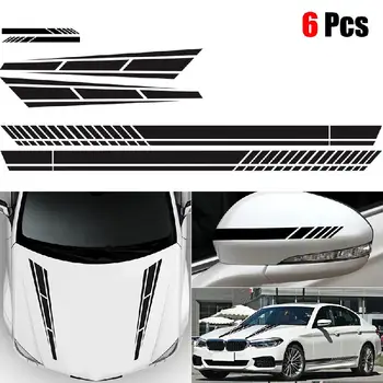 

Car Stickers Stripe Vinyl Decal Sticker Graphics Car Side Body Hood Cover Rearview Mirror Car Accessories Tuning Car Accessories