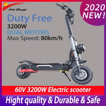 

60V 3200W Adult Electric Scooter 80km/h Powerful Foldable Dual Motors Double Engine 11inch Off Road Tire Hoverboard E Scooter