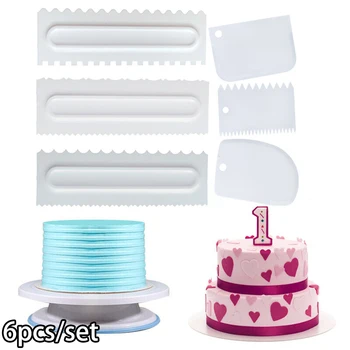 

6pcs Cake Decorating Styling Comb Icing Smoother Scraper Pastry Baking DIY Tool