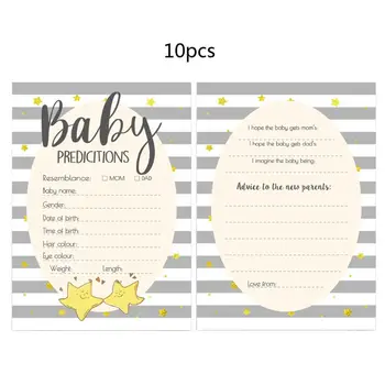 

10 Pack Stars Advice and Prediction Cards for Baby Shower Game New Parent Message Advice Book Party Activities Supplies