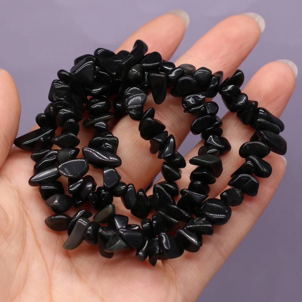 2021 Explosive Natural Semi-precious Stones Beads Black tourmaline Crafts Making DIY Necklace Bracelet Jewelry Accessories Gift