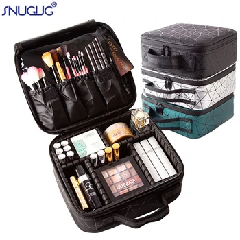 

Female Brand Profession Makeup Case Fashion Beautician Cosmetics Organizer Storage Box Nail Tool Suitcase For Women Make Up Bag