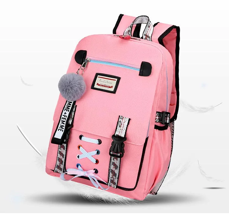 Yellow -Sacs d'?�cole pour adolescentes,sac ?� dos antivol avec serrure,sac de livre pour femmes 