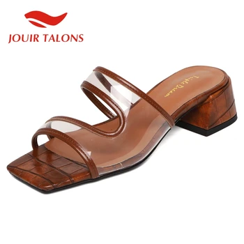 

JOUIR TALONS 2020 Dropship Women Mules Sandals Square Heels Square Toe Pumps Summer Casual Woman Shoes