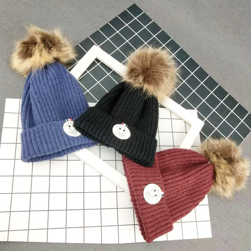 

Baby Hat for 4-36 Months Winter Children Hat Knitted Cute Cap For Girls Boys Casual Solid Color Girls Hat Baby Beanies