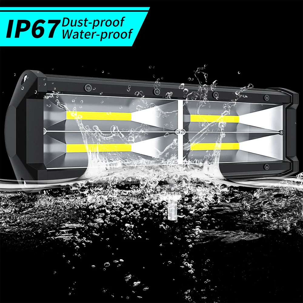 9 дюймов 144 Вт двухрядный автомобильный прожектор светильник рабочий светильник для внедорожника грузовик взрывозащищенный водонепроницаемый 9600LM Автомобильные фары