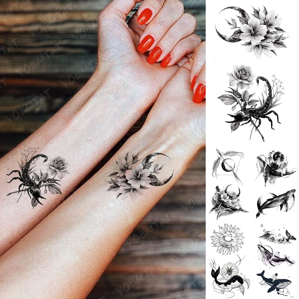 Feminine Scorpion Tattoo On Girl Left Shoulder