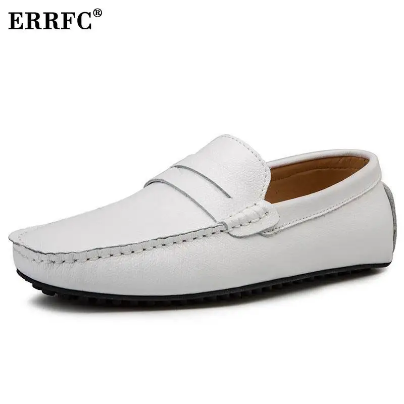 

New Arrival Men's Casual Loafer Shoes White Slip On Trending Moccasin Shoes Man Platform Driver Shoes Plush Size 47 48