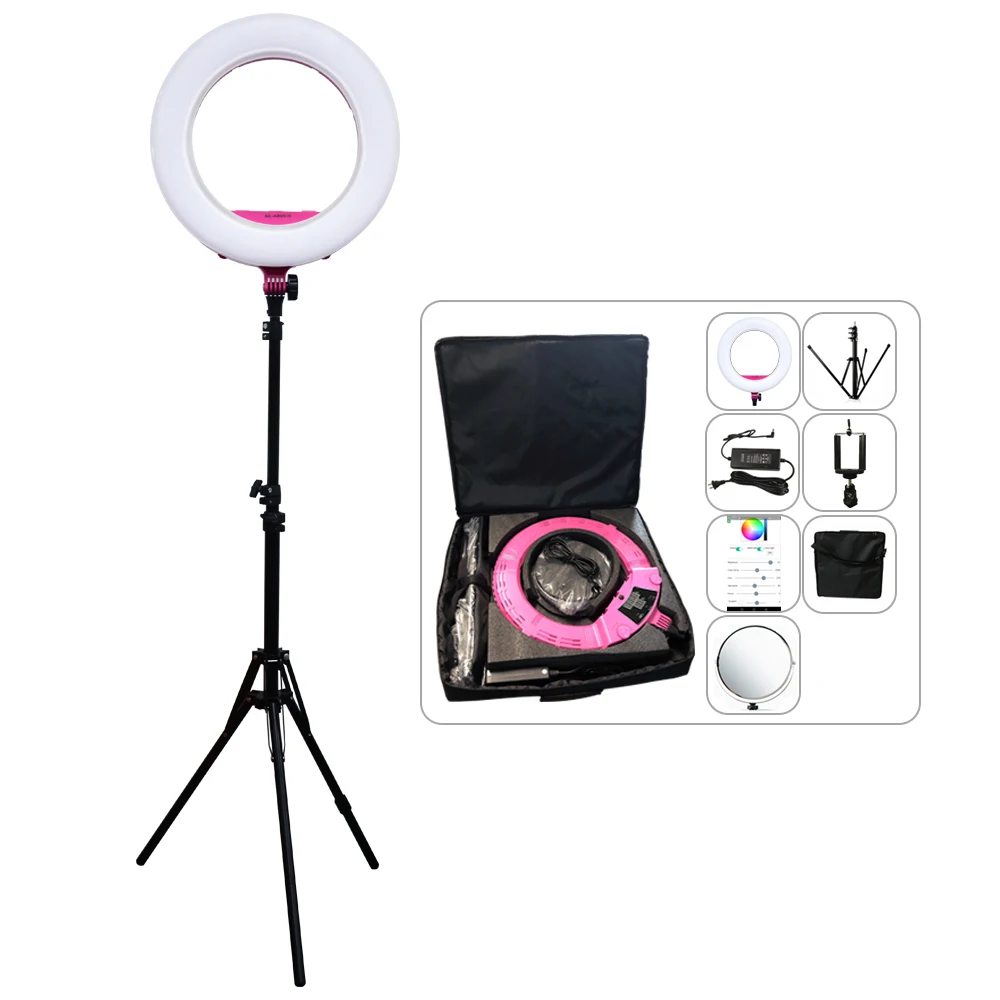 Yidoblo AX-480DII Bluetooth APP Control Ring Lamp Camera Photo/Studio/Phone 18&quot 240 LED Light Makeup lamp | Электроника